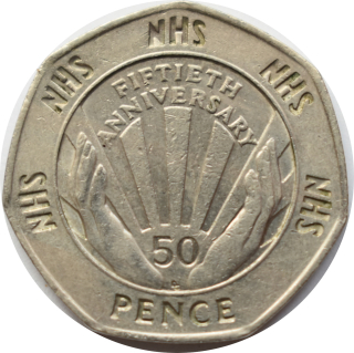 Anglicko 50 Pence 1998