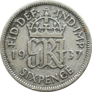Anglicko 6 Pence 1937