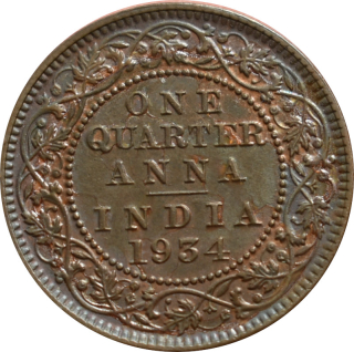 Britská India 1/4 Anna 1934