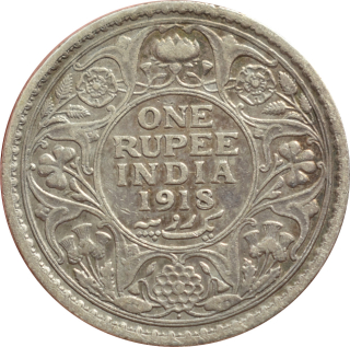 Britská India 1 Rupee 1918