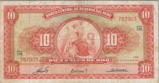 Peru 10 Soles De Oro 1963