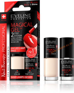 Eveline lak na nechty MAGICAL GEL 08 svetlá béžová 2x5 ML