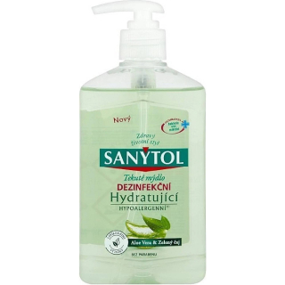 Sanytol dezinfekčné hydratačné mydlo zelený čaj & aloe vera 250 ml