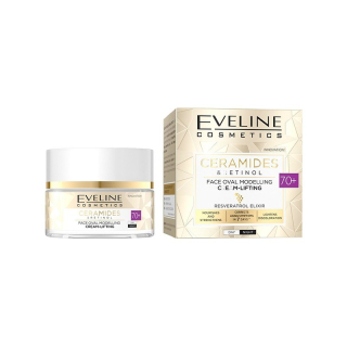 EVELINE CERAMIDY & RETINOL liftingový krém modelujúci ovál tváre 70+