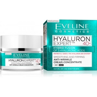 Eveline HYALURON EXPERT 40+ vyhladzujúci a spevňujúci krémový koncentrát 50 ML