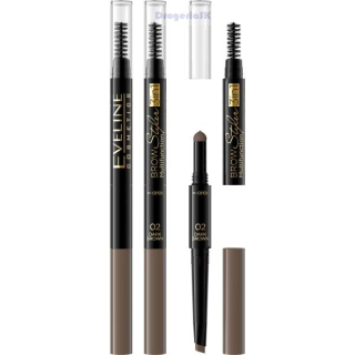 EVELINE ceruzka BROW Styler 3v1 -dark brown (02)