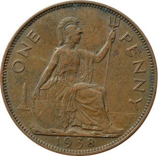 Anglicko 1 Penny 1938